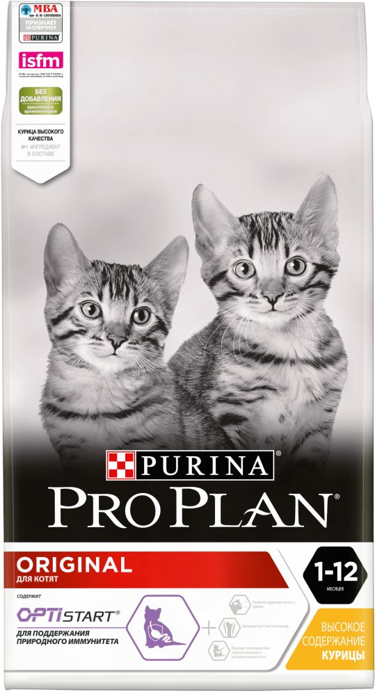 

Сухой корм для кошек Pro Plan Original Kitten OptiStart с курицей 10 кг