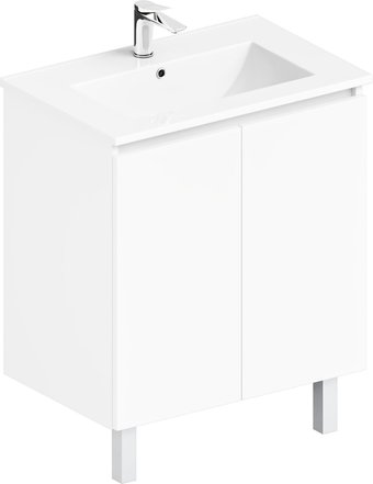 ЗОВ Тумба с умывальником Монови 80 на ножках (белая)