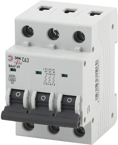 

Выключатель автоматический ЭРА Pro NO-900-50 ВА47-29 3P 63А C Б0031782