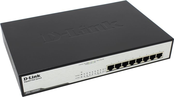 

Неуправляемый коммутатор D-Link DGS-1008MP/A1A