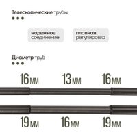 Карниз для штор UG Home Раздвижной 2-рядный 2UT-230-330-BG (черный графит, 2.3-3.3м)