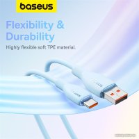 Кабель Baseus Pudding Series Fast Charging Cable 100W USB Type-C - USB Type-C (1.2 м, голубой)