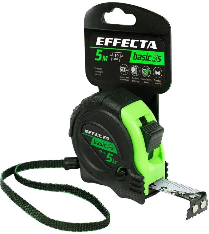 Рулетка Effecta Basic 3S 19мм (5 м)