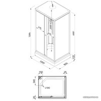 Душевая кабина Triton Квадро А3 ДН4 100х80 L (полосы)