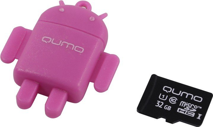 

Карта памяти QUMO Fundroid microSDHC QM32GCR-MSD10-FD-pnk 32GB