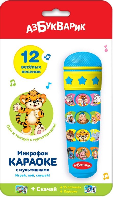 

Микрофон Азбукварик Микрофон караоке с мультяшками 4630014080062