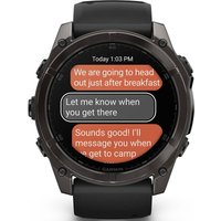 Умные часы Garmin Fenix 8 Sapphire 51мм (угольно-серый DLC, пепельно-черный силиконовый ремешок)