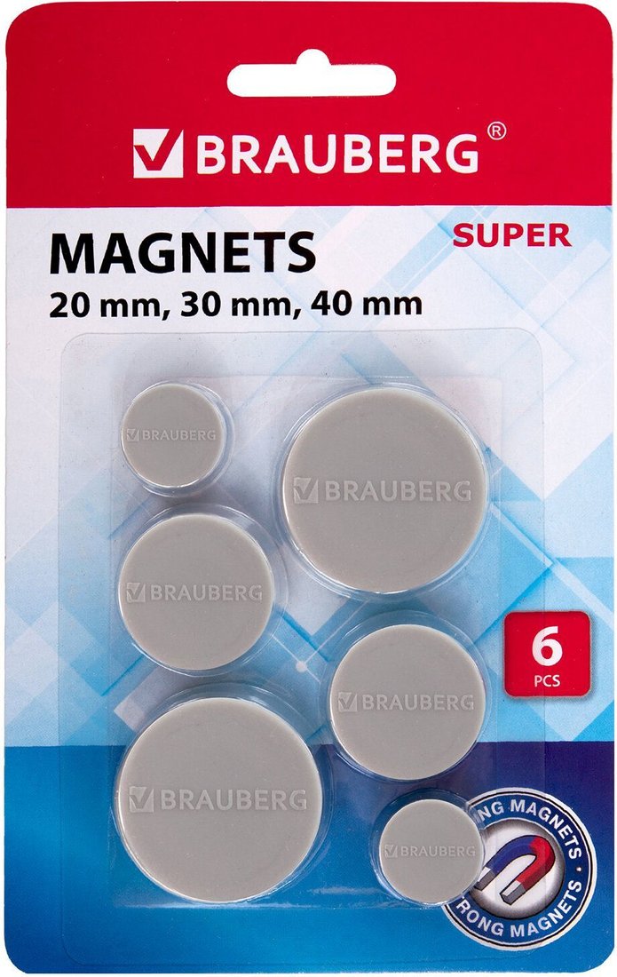 

Набор магнитов BRAUBERG Super 237481 (6шт)