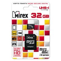 Карта памяти Mirex microSDHC UHS-I (Class 10) 32GB + адаптер [13613-ADSUHS32]