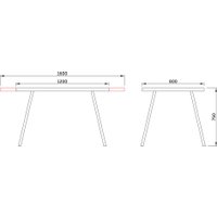Кухонный стол Listvig Hagen 140 раздвижной 140-180x85 (цемент/черный) в Гомеле