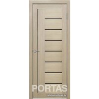 Межкомнатная дверь Portas S29 70x200 (лиственница крем, стекло lacobel черный лак)