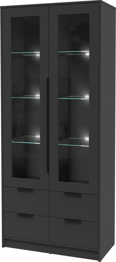 

Шкаф-витрина Интерлиния Концепт КТ-ШВ2 с подсветкой (антрацит/антрацит)