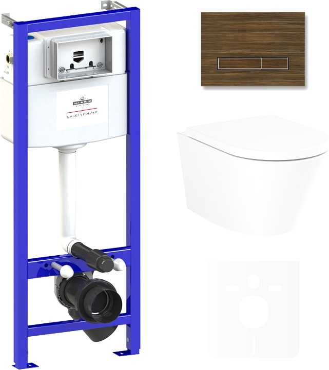 

Унитаз подвесной Lavinia Boho Relfix Biore Rimless 6 в 1 75110171 (венге пластик)