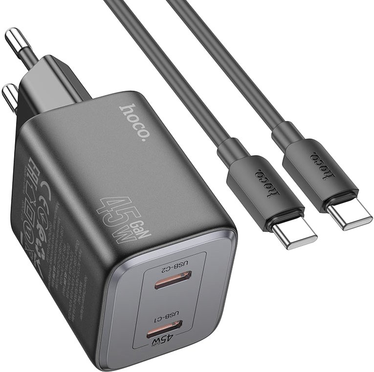 

Сетевое зарядное Hoco N42 USB Type-C (черный)