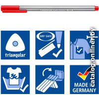 Ручка капиллярная Staedtler Триплюс 334-201 (красный неон)