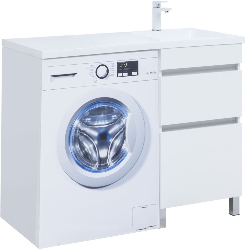 

Aquanet Тумба с умывальником Вега 110 R 332266 (белый глянец)