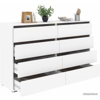 Комод Кортекс-мебель Бари 160 8ш (белый/белый/береза)