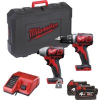  Milwaukee M18 BPP2D-402C 4933447126 (шуруповерт, винтоверт, 2 АКБ, кейс)