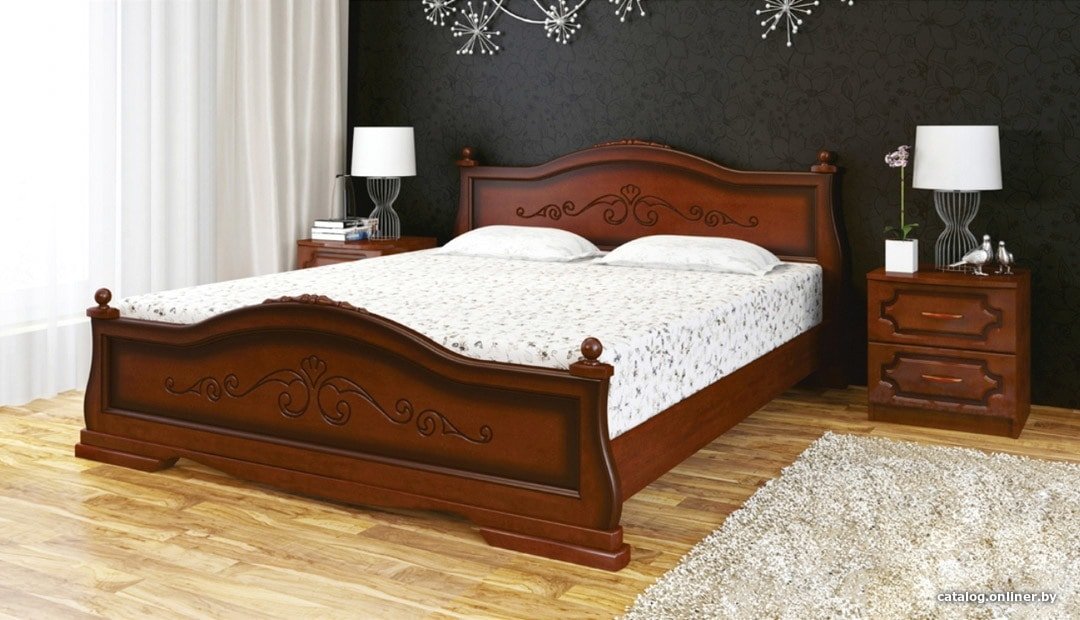 

Кровать Bravo Мебель Карина-1 200x90 (орех, березовые ламели)