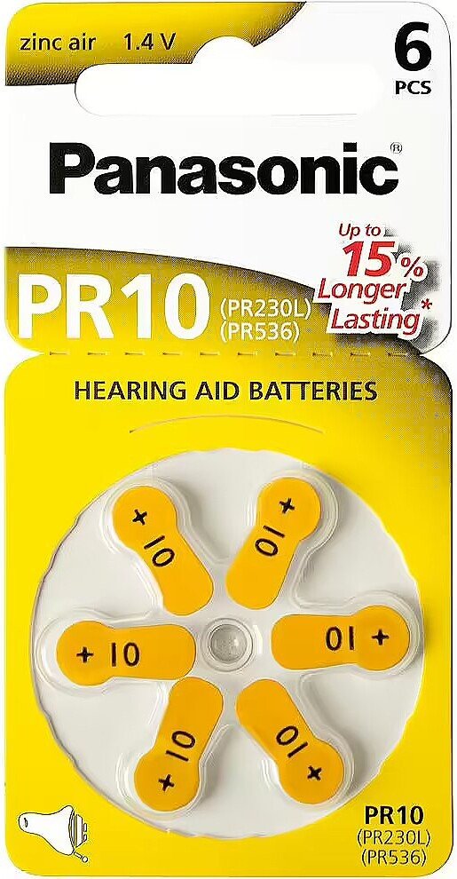 Батарейка Panasonic PR10 PR230/PR536 PR-10L/6LB (6 шт)
