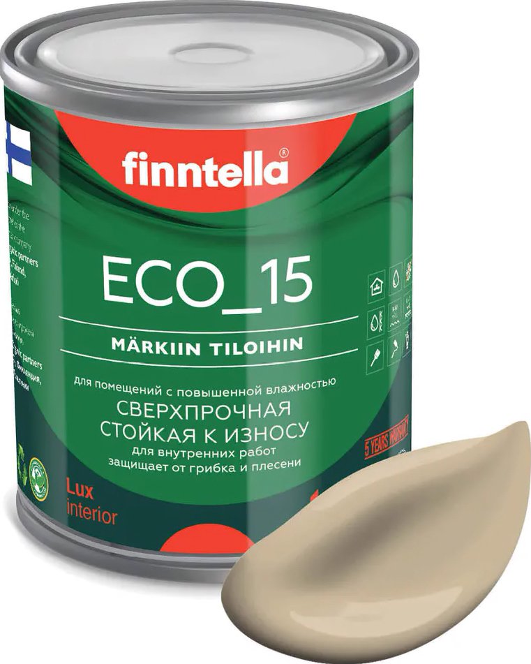 

Краска Finntella Eco 15 Karamelli F-10-1-1-FL068 0.9 л (песочный)