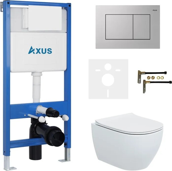 

Унитаз подвесной Axus 2318 с инсталляцией 011D и кнопкой 097JS