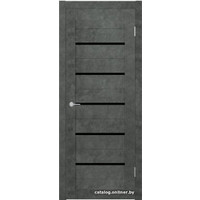 Межкомнатная дверь Юркас Stark ST1 ДО 90x200 (бетон темный, стекло lacobel черный лак) в Орше