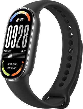 Фитнес-браслет Xiaomi Smart Band 10 (черный, с черным силиконовым ремешком, международная версия)