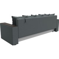 Диван Лига диванов Дубай Лайт полки слева 132282L (рогожка Амур 07 серый)