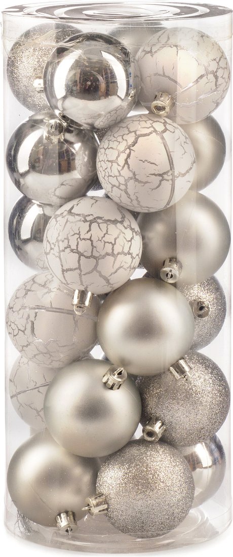 

Елочная игрушка Ausini VT25-04020-2 (серебристый, 24 шт)
