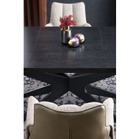 Кухонный стол Halmar Sandro 180-240/100/76 (черный/черный)