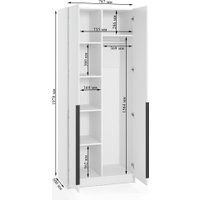 Шкаф распашной Soma Lord Black 80x200 (белый)