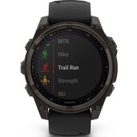 Умные часы Garmin Fenix 8 Solar, Sapphire 47мм (титановый угольно-серый DLC с черным ремешком)