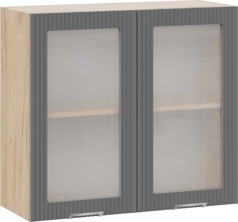 

Шкаф навесной Трия Кимберли 1ВВ8С с двумя дверьми (дуб крафт золотой/титан)