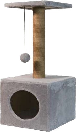 Домик ZooExpress Куб малый с полкой 81113 (мех/джут)