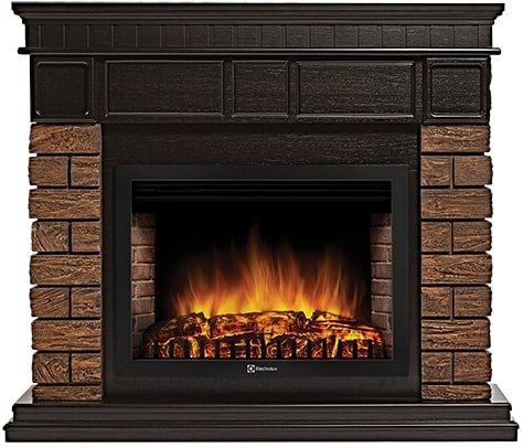 

Портал Firelight Bricks Wood 30 (камень темный, шпон венге)