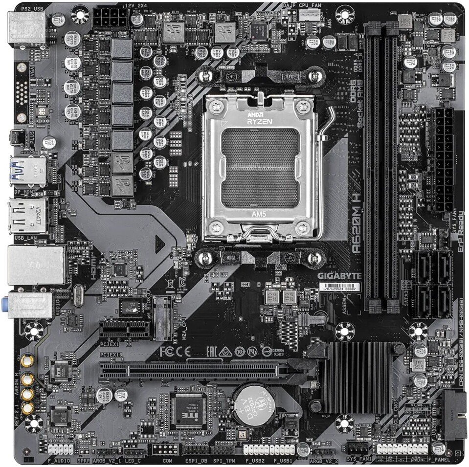 

Материнская плата Gigabyte A620M H (rev. 2.1)