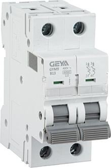 

Выключатель автоматический GEYA GYM9-2P-13B 2P 13A B 6kA 2M GYM92P13B