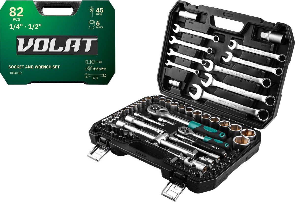 

Универсальный набор инструментов Волат 18540-82 (82 предмета)