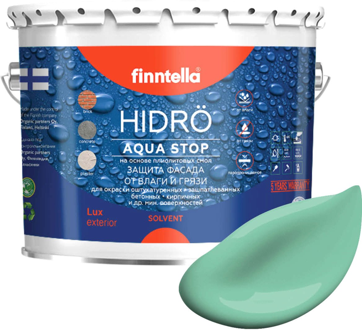 

Краска Finntella Hidro Viilea F-14-1-3-FL037 2.7 л (светло-бирюзовый)