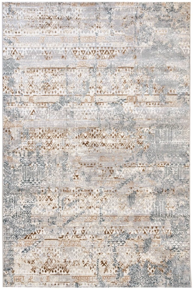 

Ковер для жилой комнаты Radjab Carpet Бьянка Прямоугольник D057A 8083RK-B (1.4x2, Cream Shirink/Blue Fdy)
