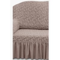 Чехол для кресла Mio Tesoro Жаккард Люкс 1858/1446 (капучино, с оборкой)