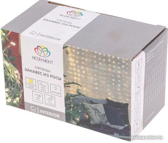 Светодиодная гирлянда Neon-Night Светодиодный дождь из росы 3х3 м 315-986 (теплый белый)