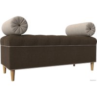 Банкетка Лига диванов Глория 113685 (рогожка коричневый/бежевый/бежевый)