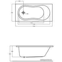 Ванна Cersanit Nike 150x70 (с ножками)