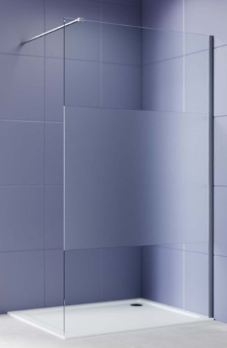 Душевая стенка Aquatek Walk in с держателем 100x200 AQ.WI.100.3GM (оружейная сталь/прозрачное стекло)