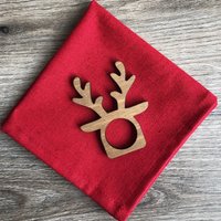 Сервировочная салфетка ОМурМебель с держателем Рога оленя (6шт, красный)