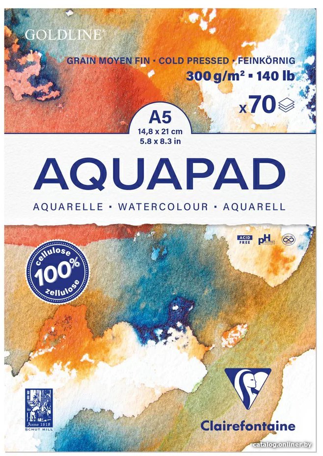 Набор бумаги для рисования Clairefontaine Goldline Aqua 975720C