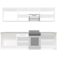 Готовая кухня Кастанье Марта 2.8 (ваниль/трюфель коричневый)