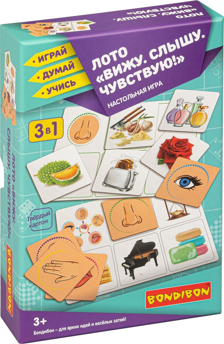 

Развивающая игра Bondibon Лото Вижу. Слышу. Чувствую! 3 в 1 ВВ4878